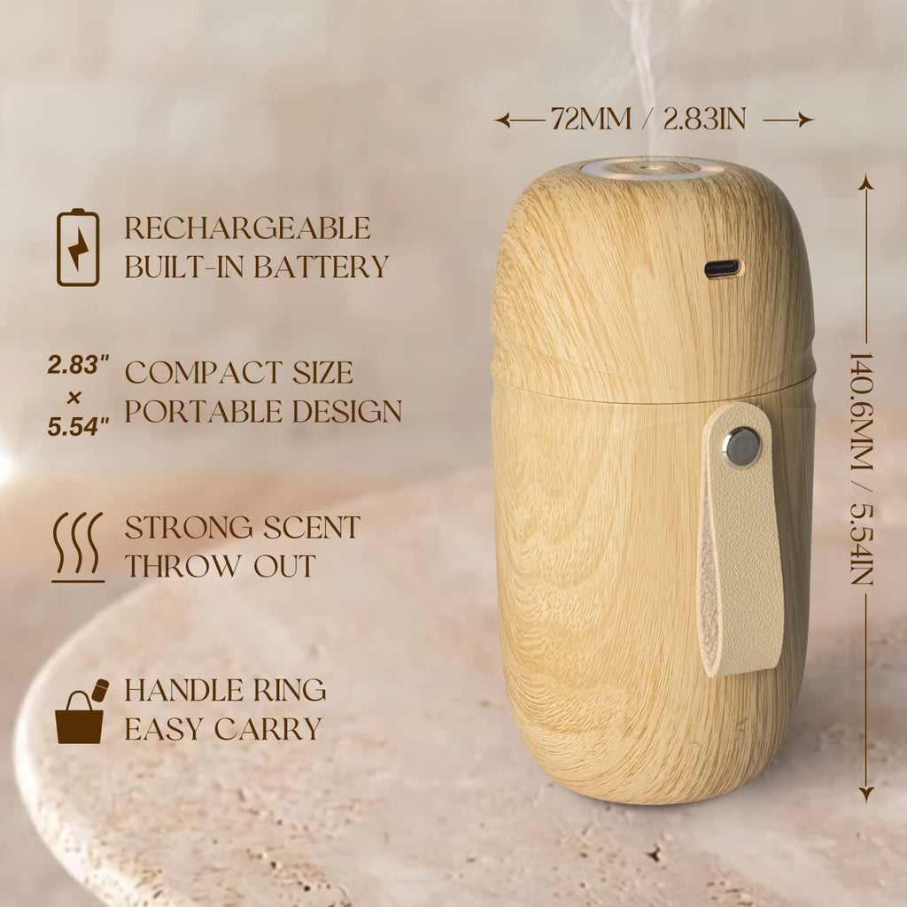 Waterless Essential Oil Diffuser, Rechargeable & Wireless Aromatherapy Diffuser for Home, Office, Portable Air