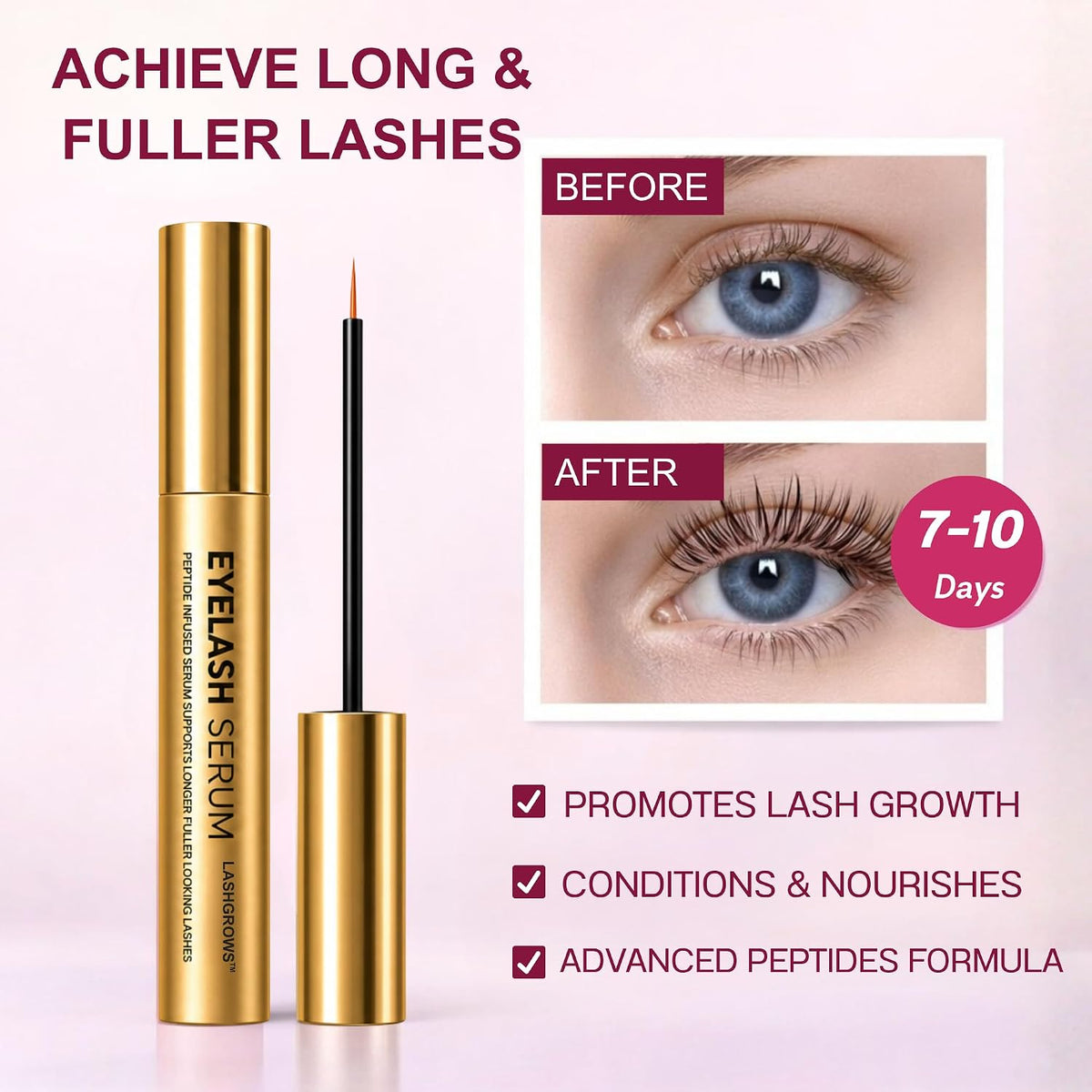 Lash Serum for Eyelash Growth - Peptide Lash Enhancing Serum- 5ML