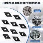 Zorqon 10Pcs DNMG442 DNMG150608 Carbide Turning Inserts