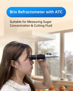 Brix Refractometer with ATC, 0-32% Brix Range, Handheld Sugar Tester