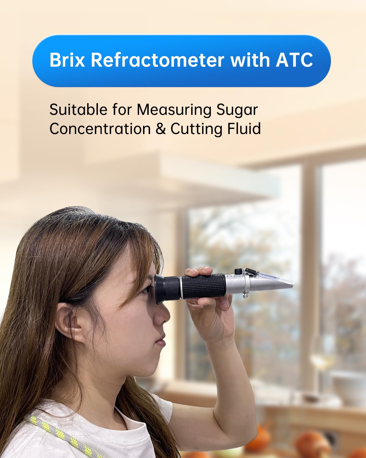 Brix Refractometer with ATC, 0-32% Brix Range, Handheld Sugar Tester