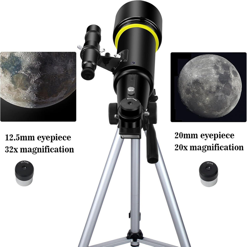 Telescopes, Telescope for Kids and Adults Beginners, 70mm Aperture 400mm Focus Length Refractor Travel Telescope with