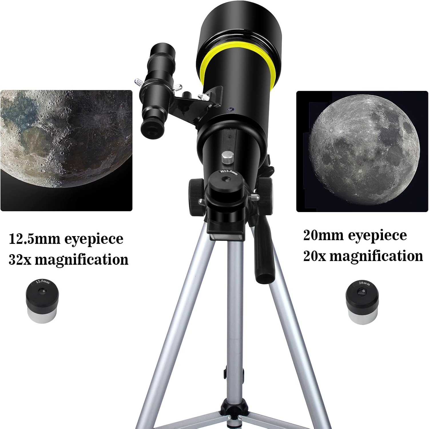 Telescopes, Telescope for Kids and Adults Beginners, 70mm Aperture 400mm Focus Length Refractor Travel Telescope with