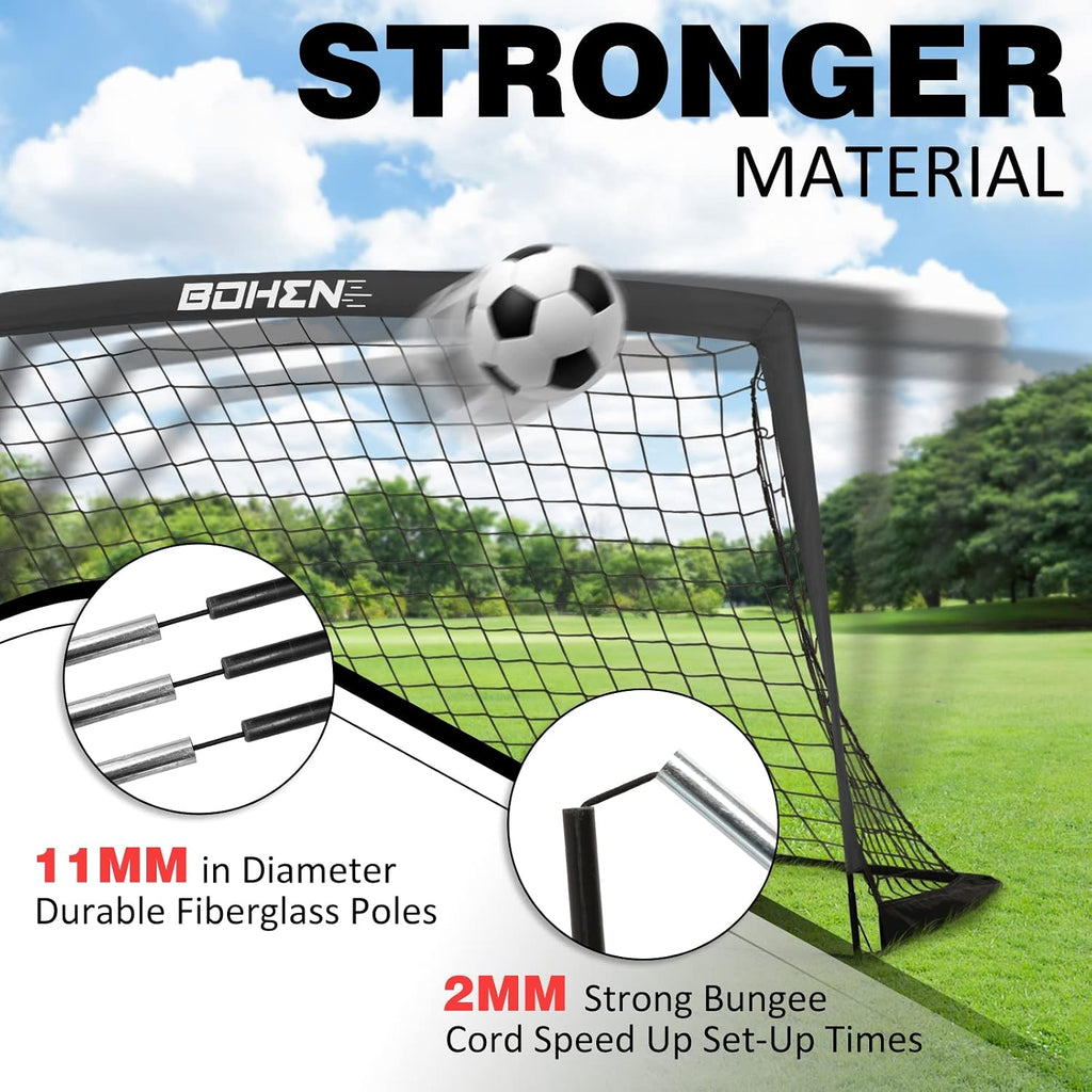 Soccer Goals for Backyard, 6x4 / 9x5 FT Soccer Net with Target Gate | Easy Set Up, Foldable Frame, Stable Poles and