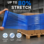 18" Stretch Wrap Film, 1500 ft, 80 Gauge (20 Micron), 7-Layer Clear Pallet Wrap, Up to 80% Stretch, Self-Adhering