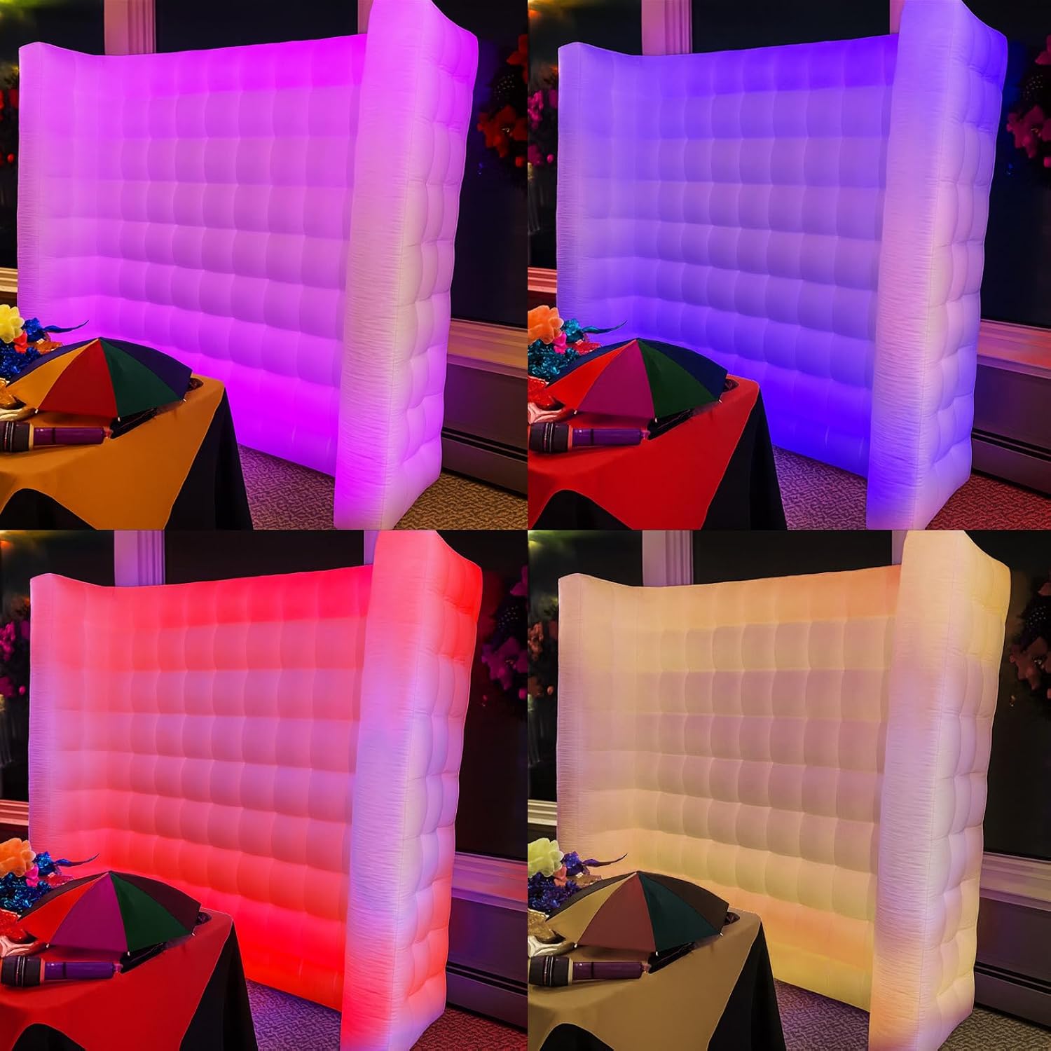 Inflatable Photo Booth Wall, White, 8.2X8.2X4FT