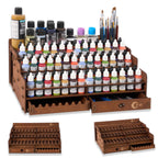Wooden Paint Organizer 98 Holes Rack for Miniature Paints & Brushes