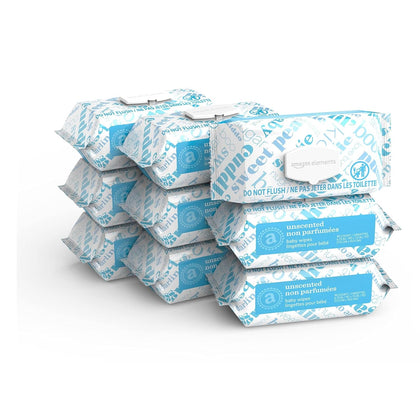 Baby Wipes, Unscented, Hypoallergenic, Alcohol-Free, With Aloe and Vitamin E, 810 Count, Flip-Top Packs