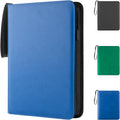 Ringless Trading Card Binder, 9 Pocket, 432 Storage Capacity, Blue | Premium Double-Sided PU Leather & Side Load