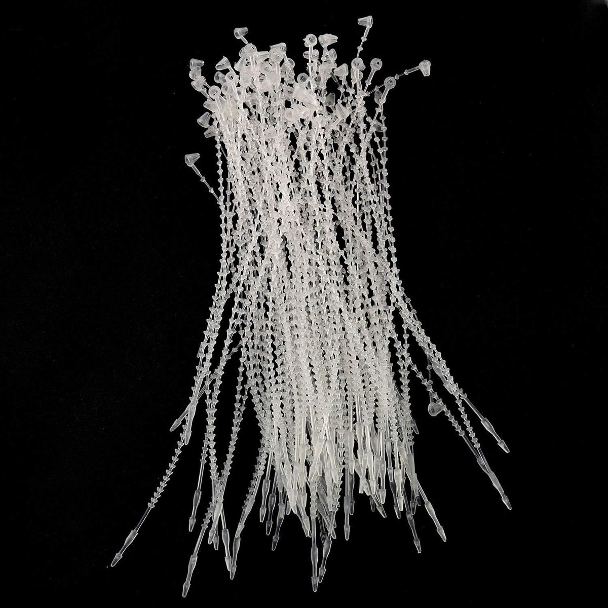 Snap Lock Pin 1000PCS 5Inch Clear Plastic Adjustable Beaded Tie Lock Pin Security Loop Snap Tag Fasteners