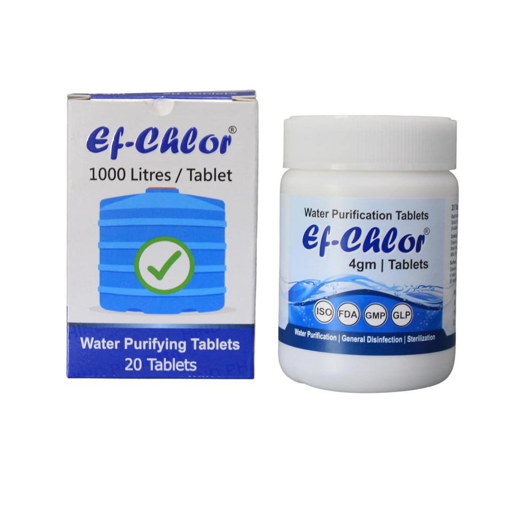 Overhead & Underground Water Tank Purification Tablets 4gm for 5280 Gallons Water Jar of 20 Tablets 3 Years Shelf