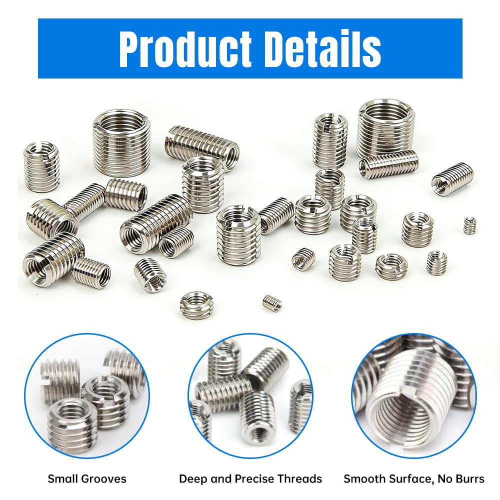BORDSTRACT 10Pcs Threaded Insert M8x1.25 Female and M10x1.5 Male
