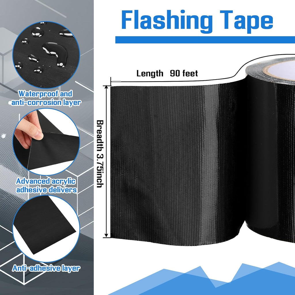 1 Roll Window Flashing Tape Waterproof, 3.75 Inch X 90 ft