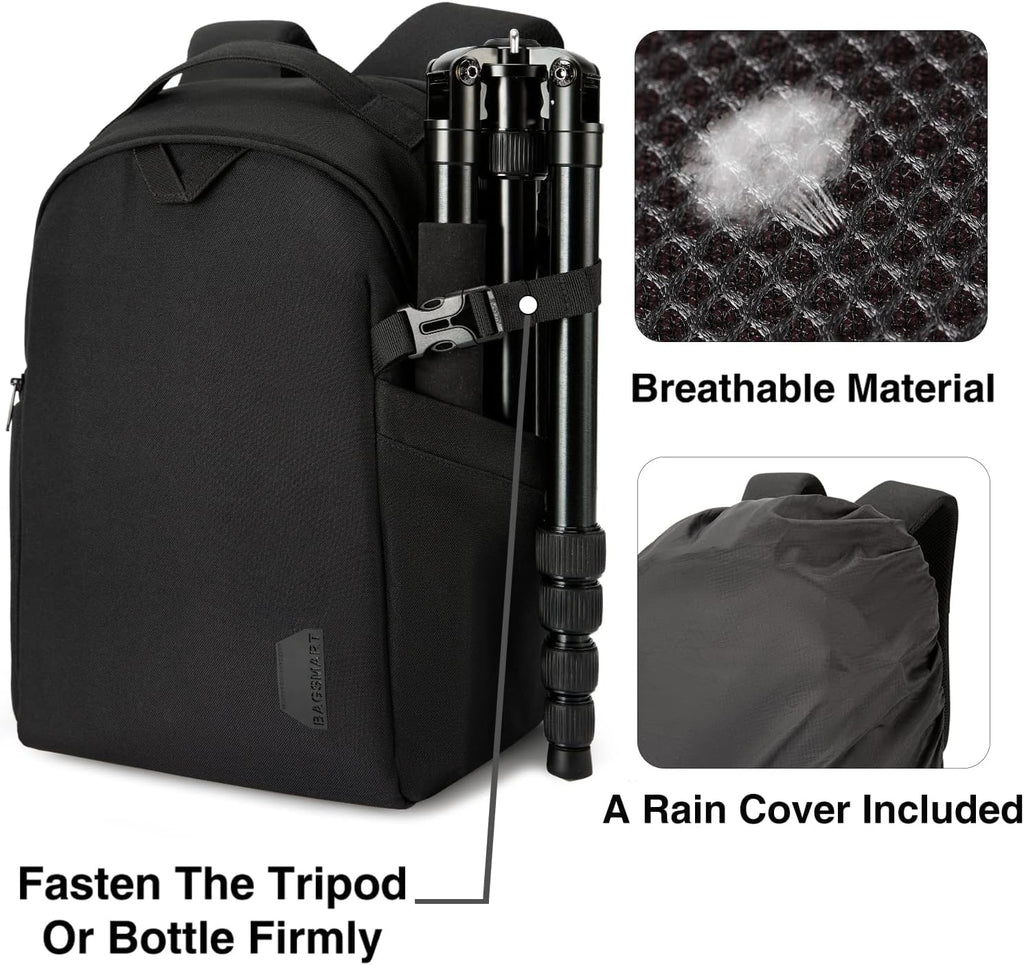 Small Camera Bag Backpack, DSLR SLR Camera Case Fits 13.3 Inch Laptop, Waterproof Photography Backpacks with Rain