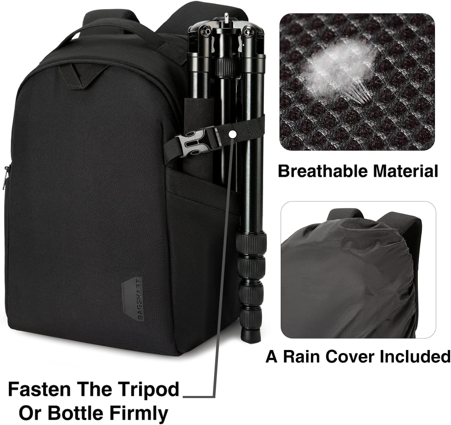 Small Camera Bag Backpack, DSLR SLR Camera Case Fits 13.3 Inch Laptop, Waterproof Photography Backpacks with Rain