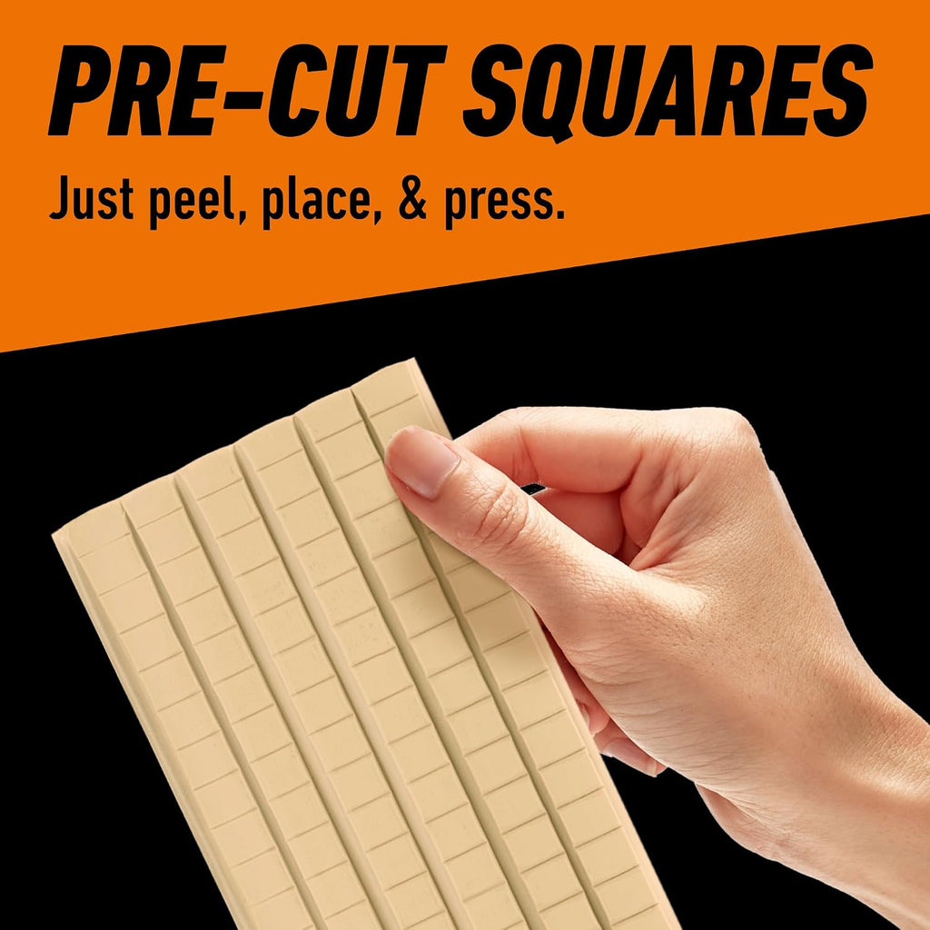 Removable Mounting Putty Reusable & Repositionable Adhesive 84 Count Pre-Cut Squares (Pack of 3) Holds 2 lbs Back to