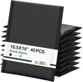 Bubble Mailers 10.5x16" 40 Pack Usable Size 10.5x15" Black Padded
