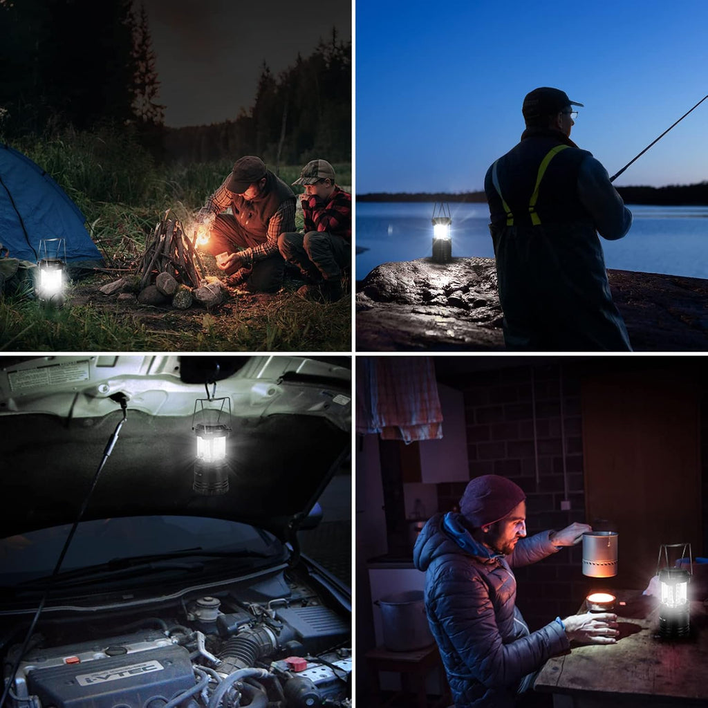 LED Camping Lanterns Battery Powered, Collapsible, IPX4 Water Resistant, Outdoor Portable Lights for Emergency