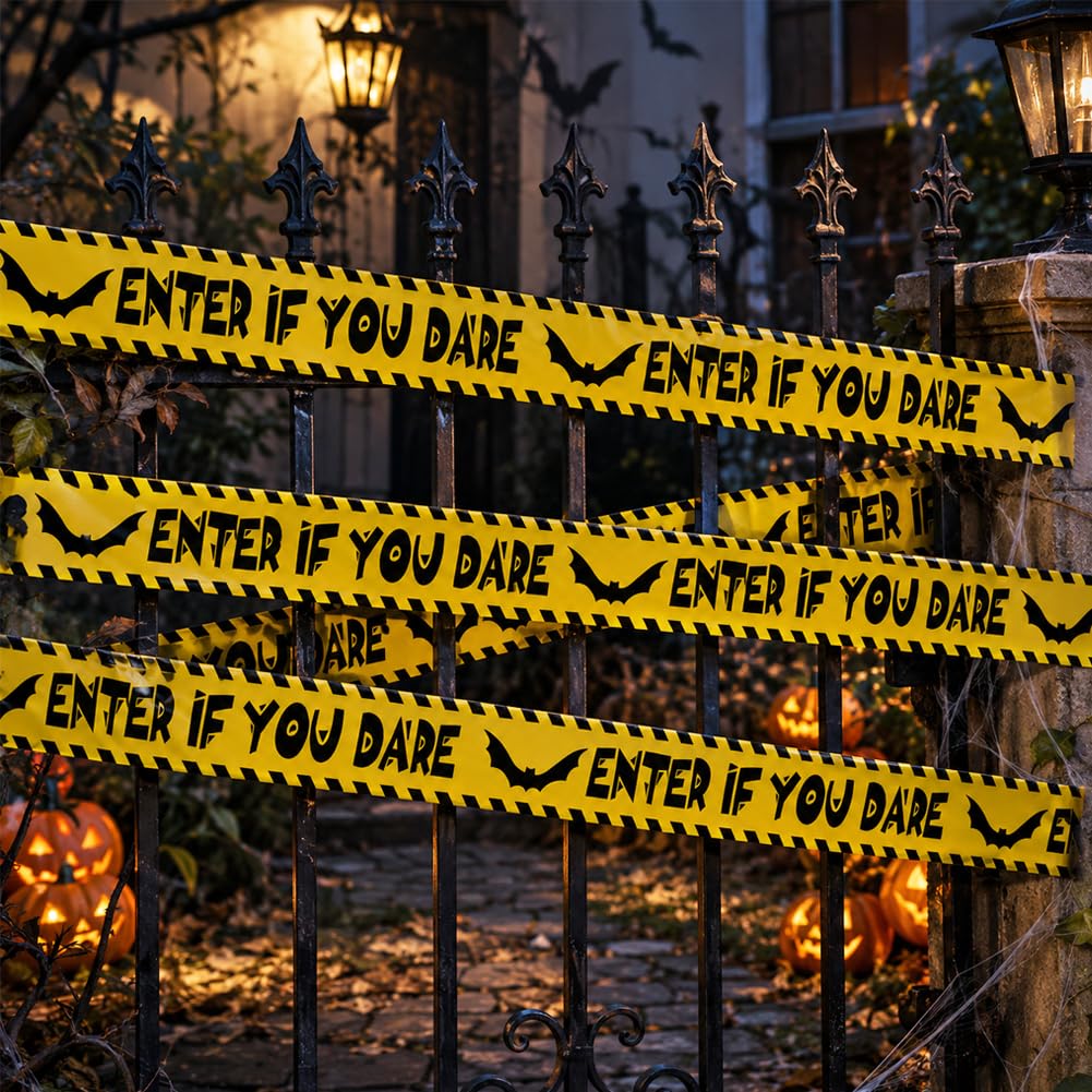4Pk 3" x118ft Halloween Caution Tape for Haunted House Party