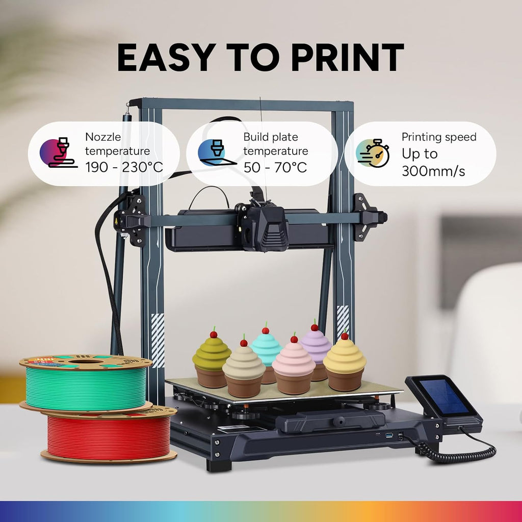 Matte PLA Filament 1.75mm, 1kg Matte Black | Low Warp & Smooth Finish, 1kg (2.2lbs) Dimensional Accuracy +/- 0.02mm