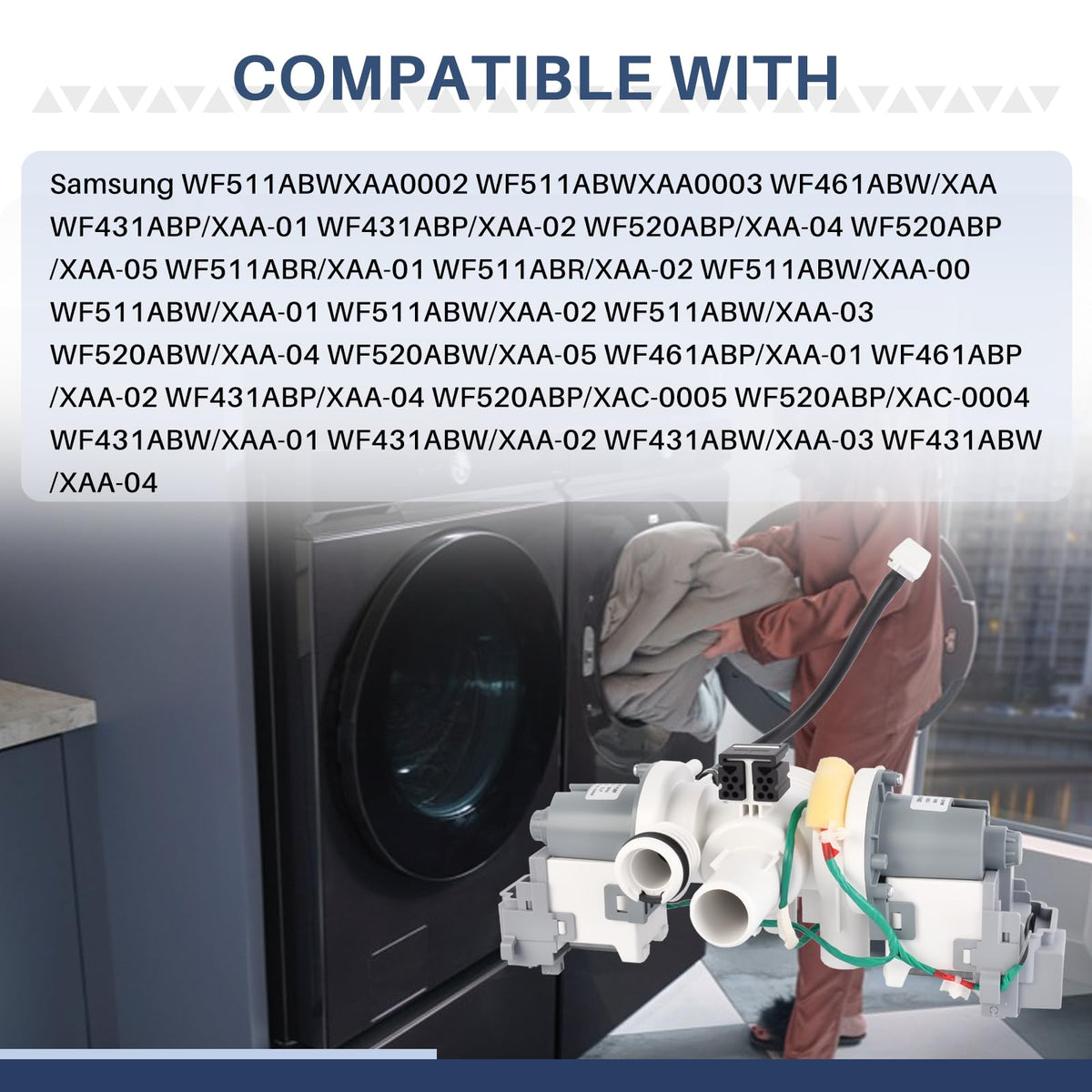 Hututimo DC97-15974C Washer Drain Double Pump Motor