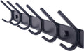 Coat Rack Wall Mounted,17-1/8 Inch Hooks for Hanging Coats,Heavy Duty Metal Hook Rail with 6 Double Dual Hooks Hanger
