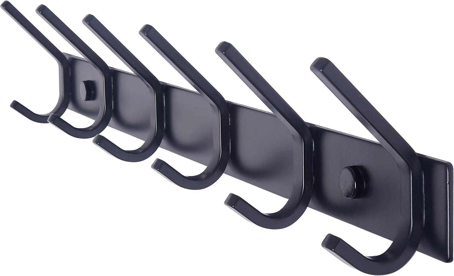 Coat Rack Wall Mounted,17-1/8 Inch Hooks for Hanging Coats,Heavy Duty Metal Hook Rail with 6 Double Dual Hooks Hanger