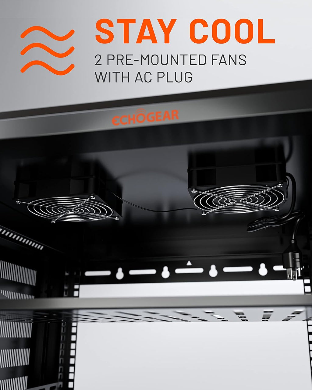 ECHOGEAR 12U Network Rack w/Enclosed Design, Easy Install, 600mm Depth