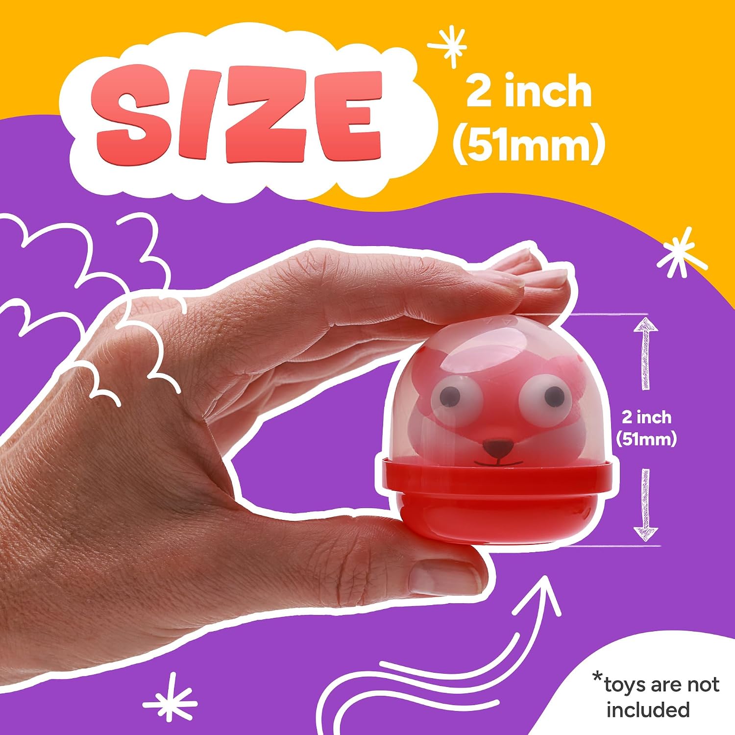 Capsule Vending Machine Translucent Acorn Capsules Empty 120 pcs 2 inch