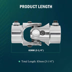 HEATFORGE 3/4" -36 Spline × 3/4" DD Universal U Joint for Steering Shaft