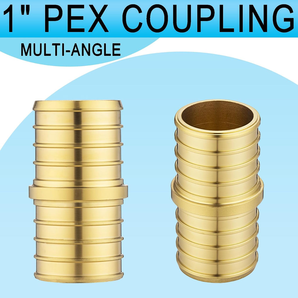 (15 Pack) Asterbacks 1 inch PEX Barb Crimp Coupling for PEX-A/B/C Pipe