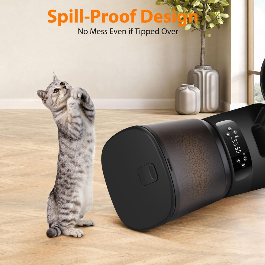 Automatic Cat Feeders for Two Cats, 5L/20 Cups Double Automatic Cat Food Dispenser with 2 Stainless Bowls, Timer