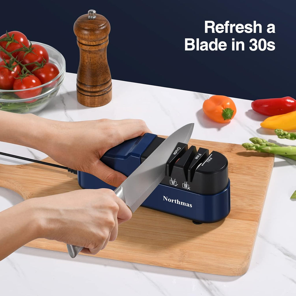 Knife Sharpener, Professional Electric Knife Sharpener for Home Use, 2 Stages for Quick Sharpening & Polishing