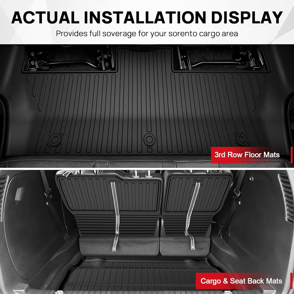 Floor Mats & Cargo Liner & Backrest Mat Fit for 2017-2026 Chrysler Pacifica 7 Passenger Model (Non Hybrid & Non