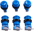 6 Piece HAPP Type Standard Arcade Push Button with Microswitch for Mame/Jamma/Arcade Video Games - 30MM Arcade