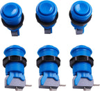 6 Piece HAPP Type Standard Arcade Push Button with Microswitch for Mame/Jamma/Arcade Video Games - 30MM Arcade