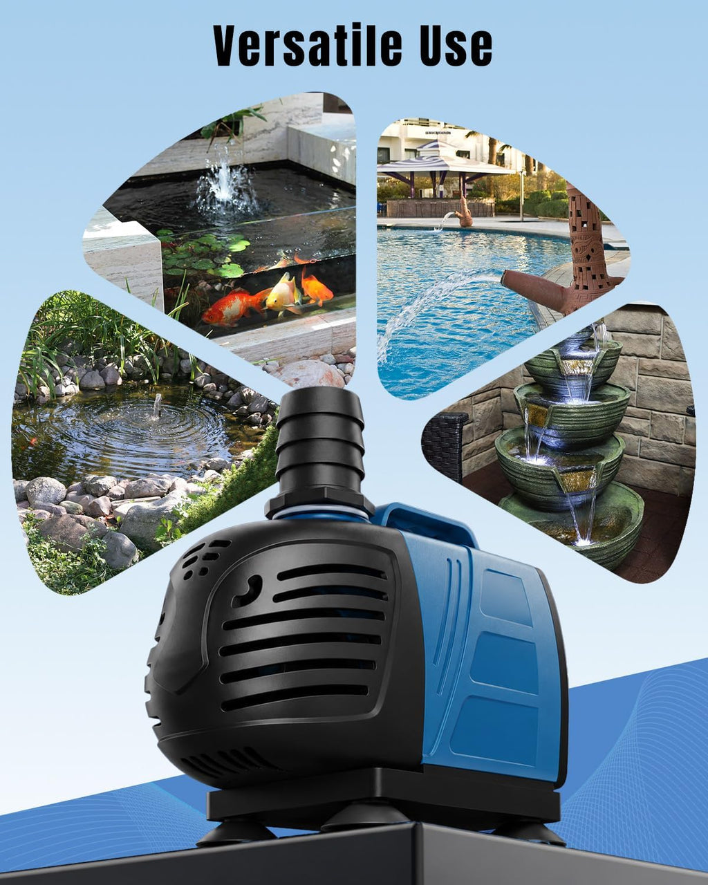 1000 GPH Submersible Water Pump, 80 W Aquarium Pump