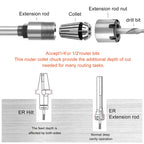 MEIGGTOOL 1/2 Inch Shank Router Bit Extension Collets ER20M Extender Chuck Converter Adapter, Convert 1/2-Inch & 1/4-Inch Shank Bits for CNC Engraving Machine and Milling Lathe Tool Workholding
