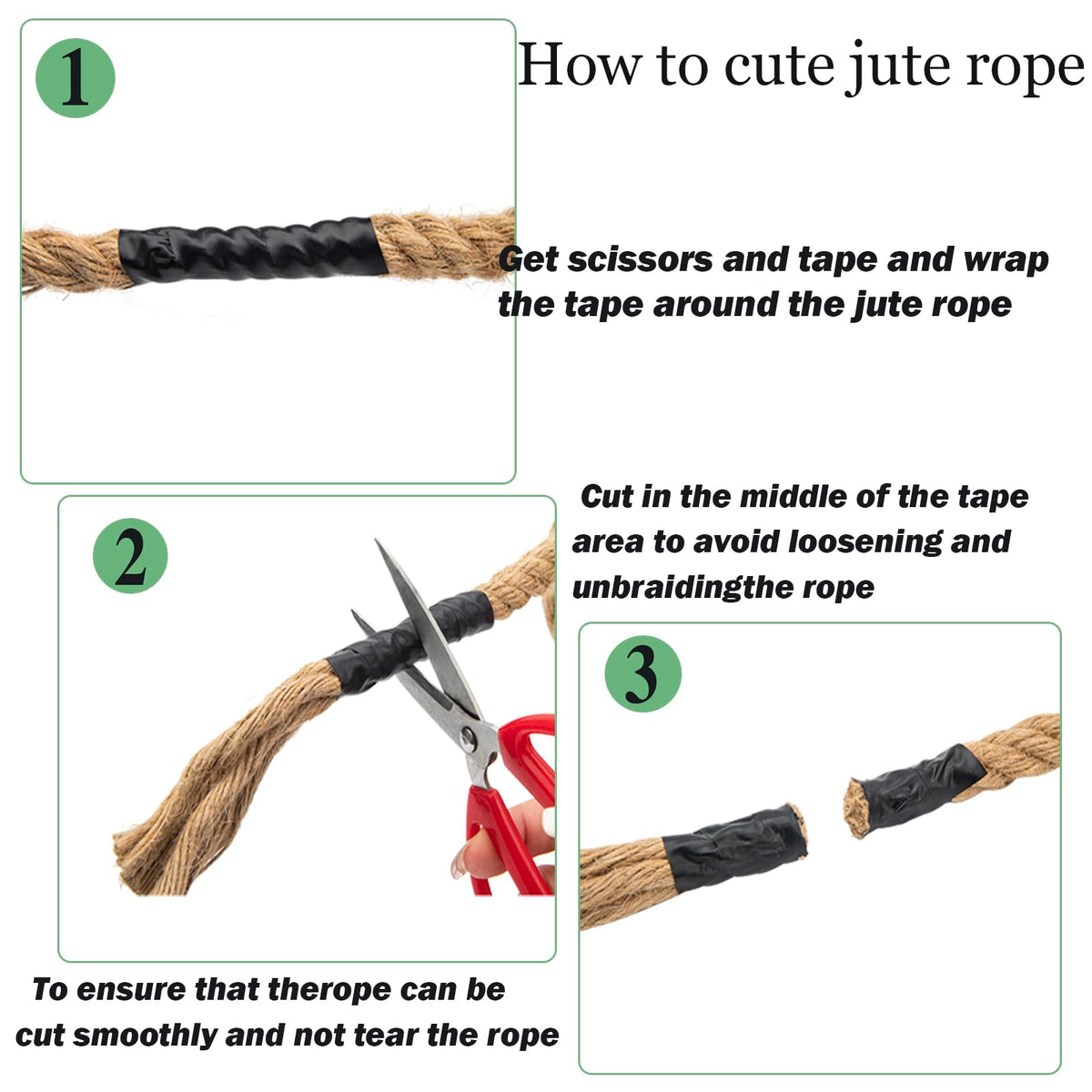 Natural Hemp Rope (1/2 in x 100 ft) Twisted Manila Ropes Jute Ropes Sisal Rope for Cat Scratching Post, Camping