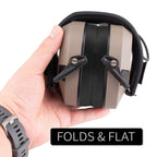 Shooting Ear Protection Earmuffs, AAA Battery, Flat Dark Earth