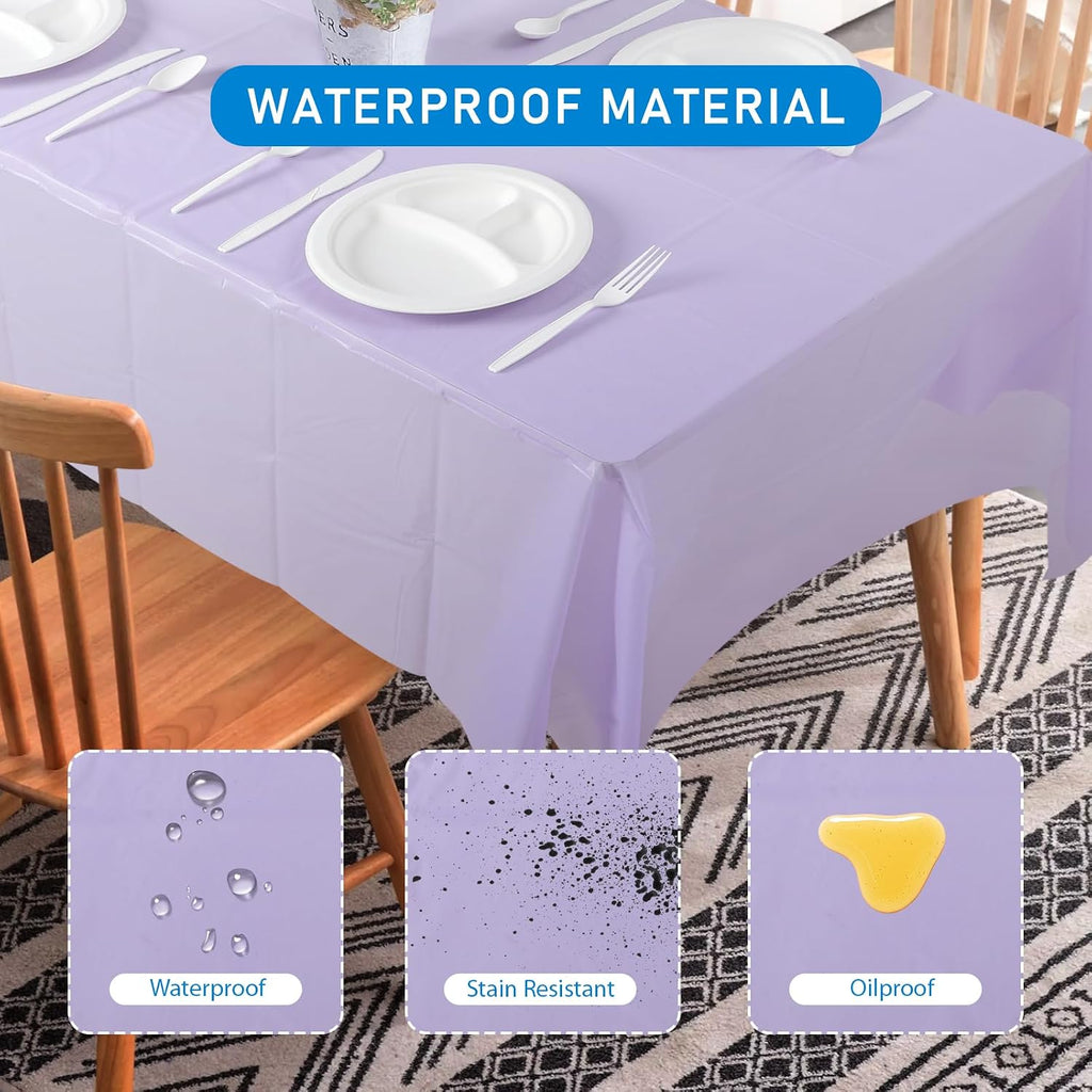 Disposable Tablecloth 12 Packs (Assorted Colors, Rectangular)