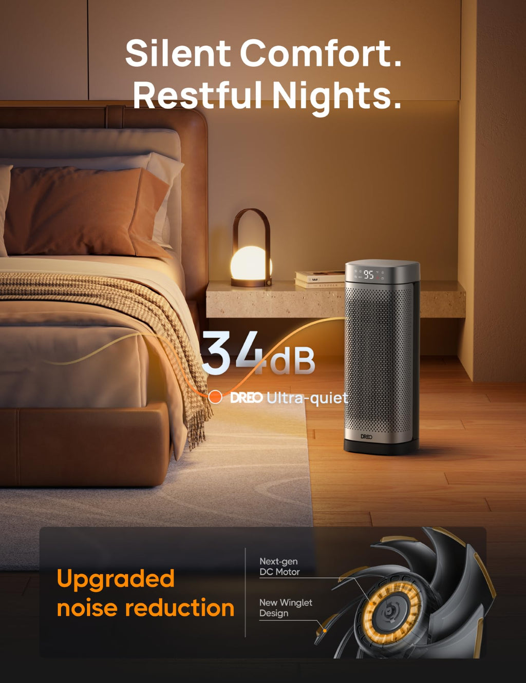 Space Heaters for Indoor Use, Large Electric Heater with Remote