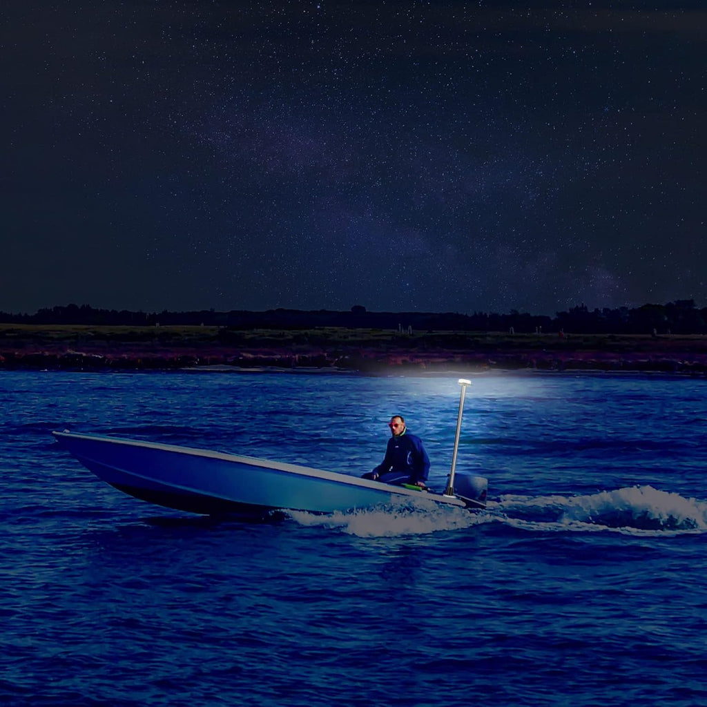 Stern Light Boat Anchor Light Marine Navigation lights All Round White LED USCG 2 NM Removable 2 Pin Plug in Base 12 Volts 22 Inches