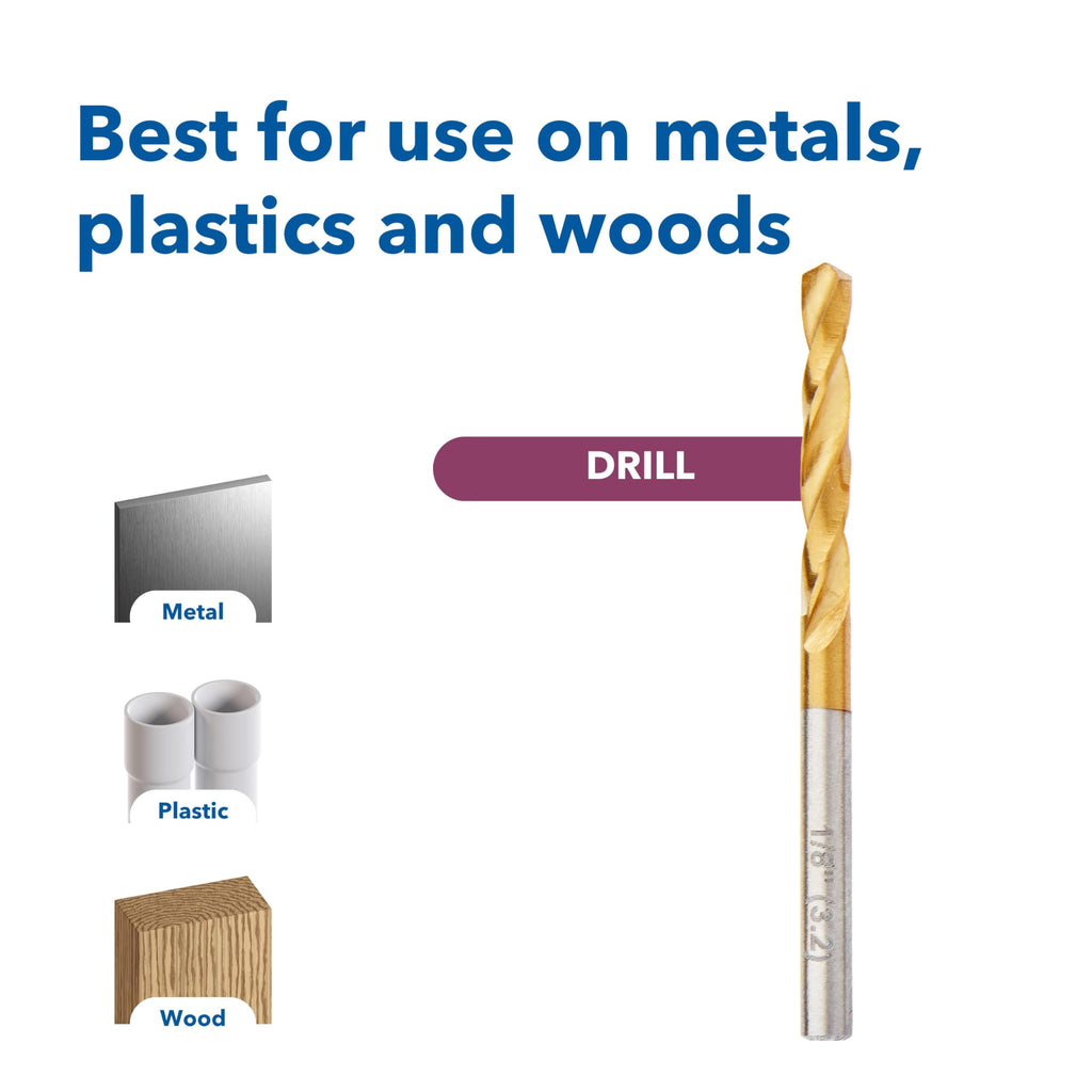 Dremel 628HP 7 Piece Titanium-Coated Rotary Drill Bit Set