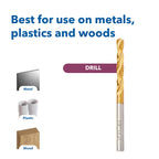 Dremel 628HP 7 Piece Titanium-Coated Rotary Drill Bit Set