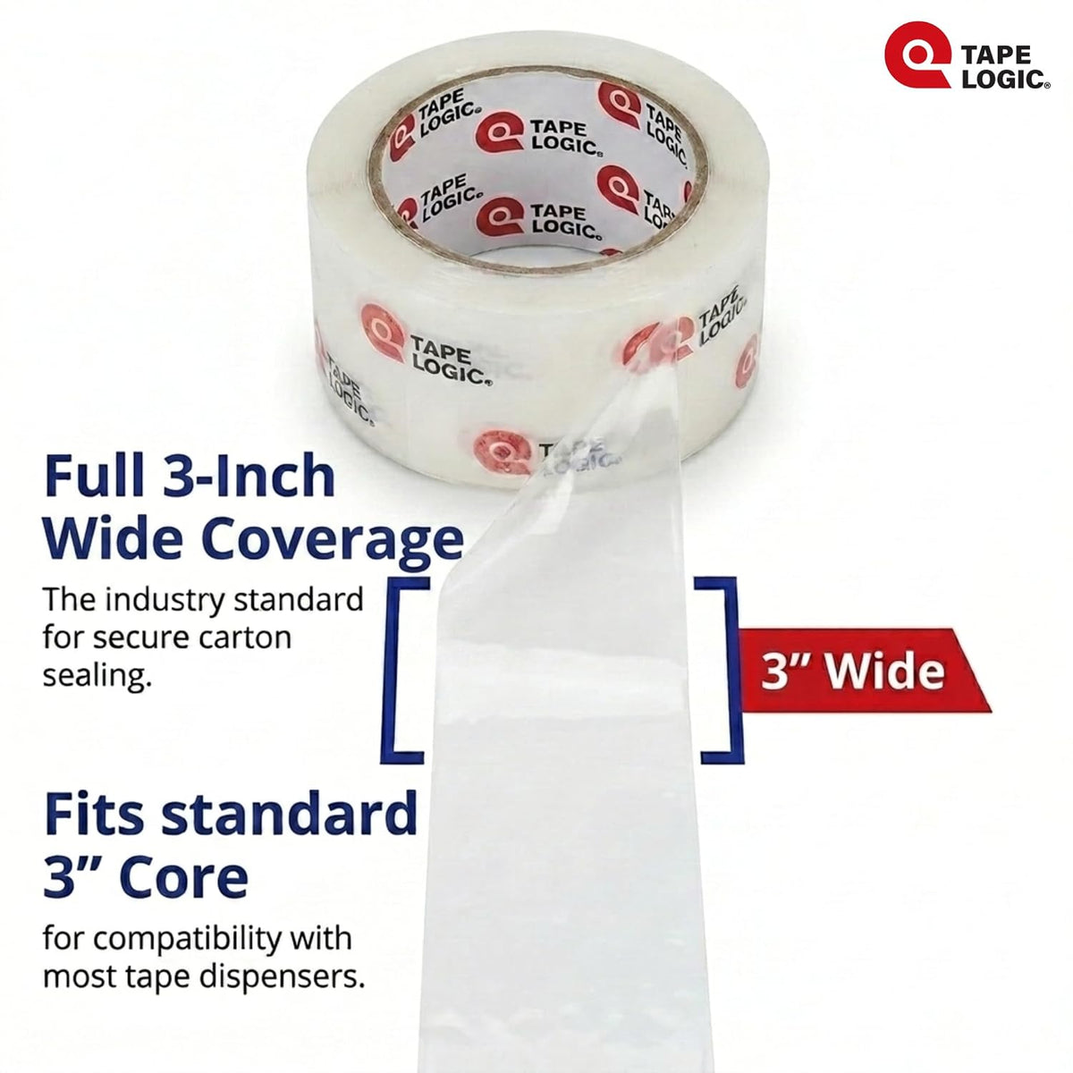 Packing Tape (6-Rolls), 3" x 110 yd - Strong Packaging Tape Refill for Shipping, Moving, Order Fulfillment, Acrylic