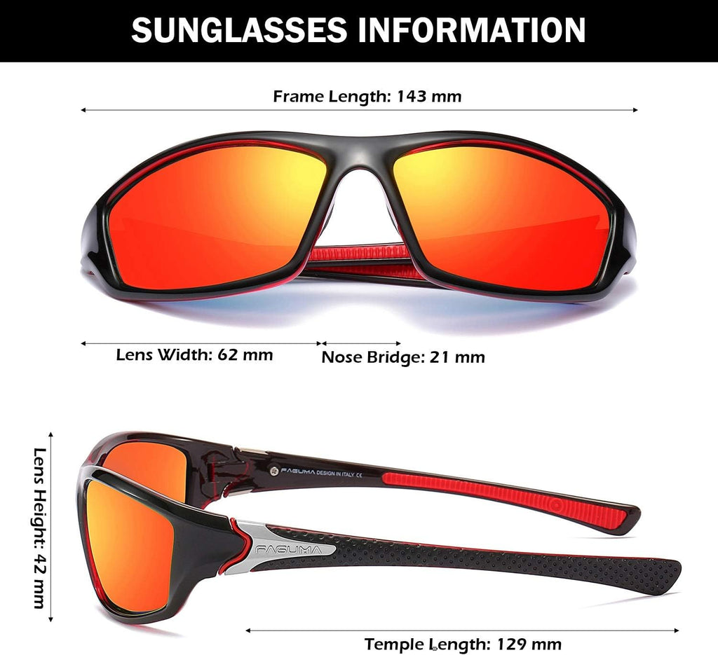 Sports Polarized Sunglasses For Men UV400 Protection | Cycling Driving Fishing