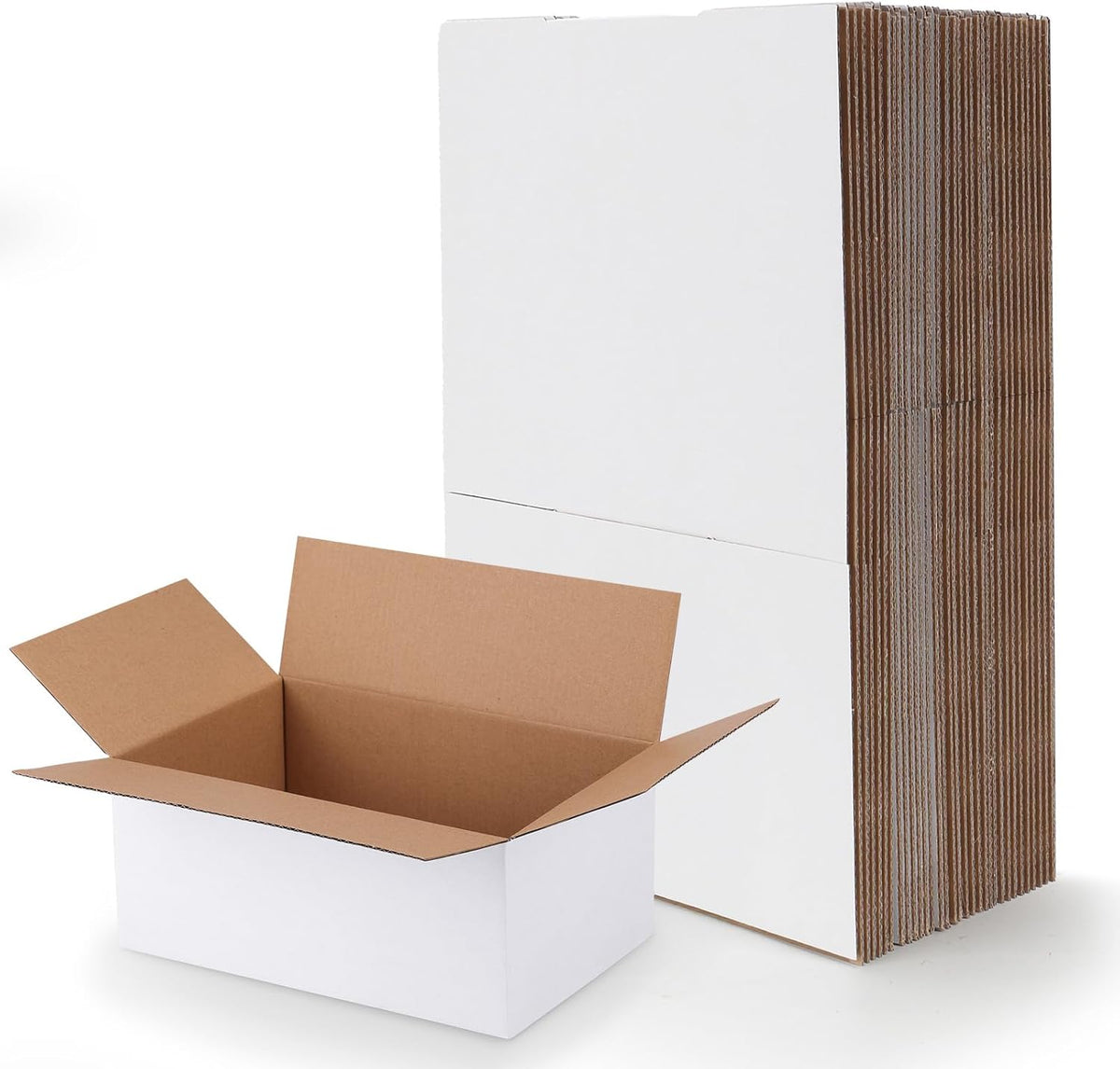 9x6x4 Shipping Boxes Set of 30, White Corrugated Cardboard Box