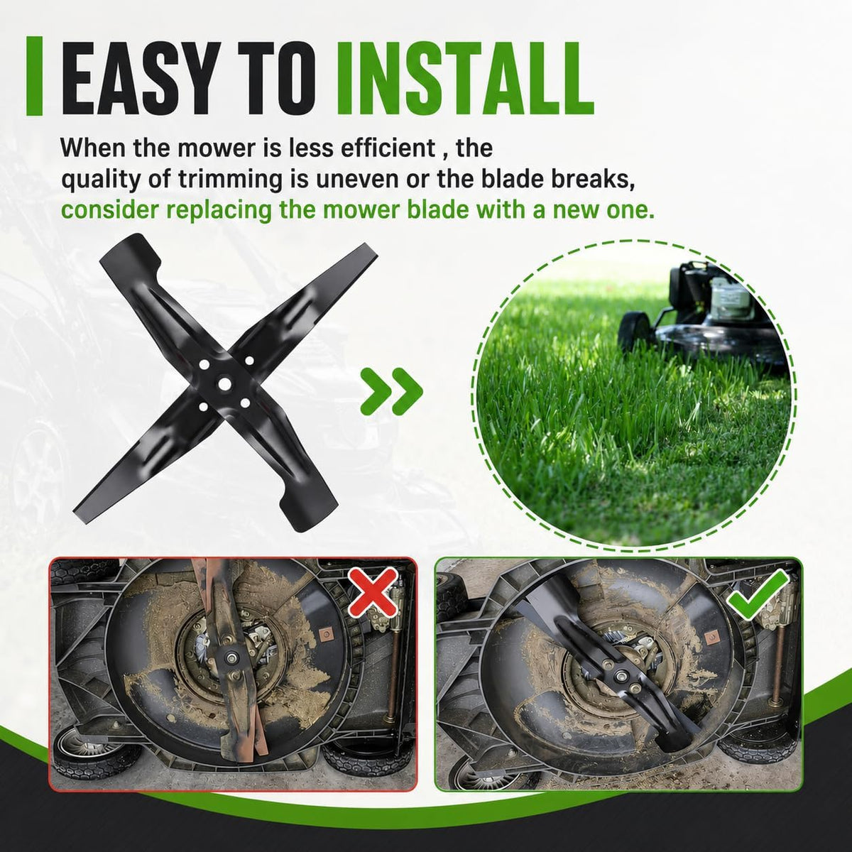 HRX217 Lawn Mower Blade Set Compatible with HRX217K1-K4 Mowers