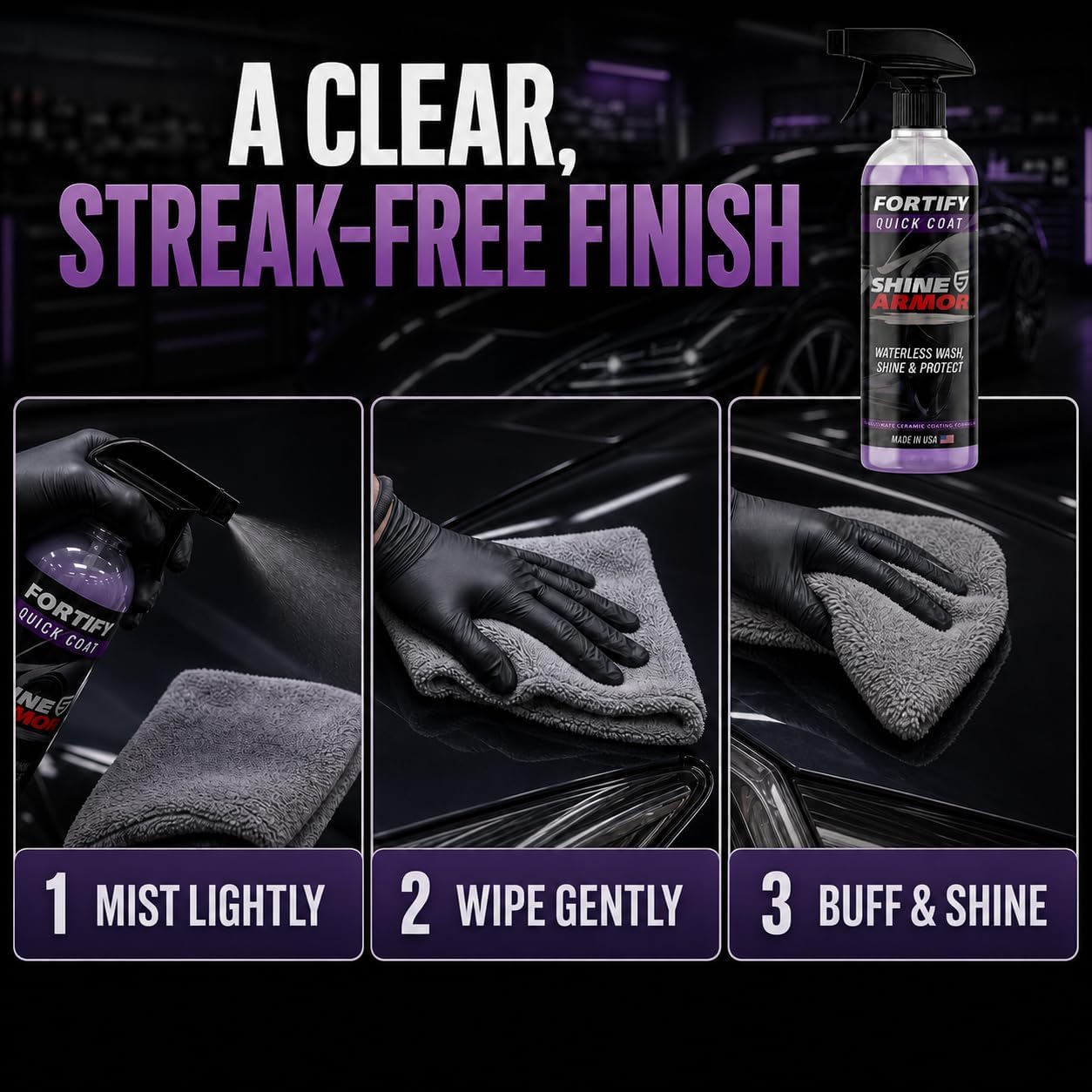 Ceramic Coating Spray - Clean, Glossy, Protected Paint in 15 Minutes Flat | 16 Fl Oz - Twice the coverage, same